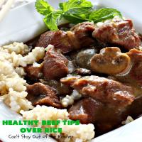 Healthy Beef Tips Over Rice_image