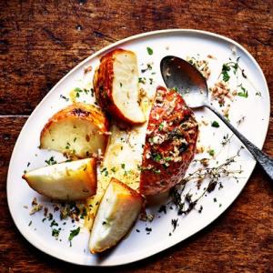 Honey-roast celeriac with mushrooms & thyme_image
