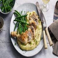Stuffed chicken legs with mushrooms and cheese_image