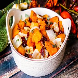 Roasted Butternut Squash With Sage & Dried Cherries_image