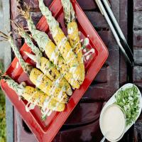 Grilled Corn on Cob with Kimchi Mayo and Scallions_image