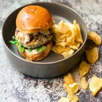 Green Herbed Lemon Chicken Burgers with Goat Cheese image