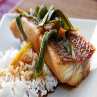 Striped Bass Poached In Spicy Soy Sauce image