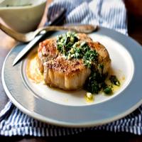 Seared Pork Cutlets With Green Garlic Salsa Verde_image