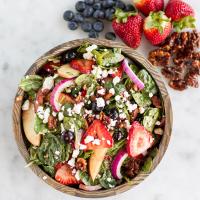 Mixed Berry Spinach Salad With Strawberry Balsamic Vinaigrette Dressing Recipe by Tasty_image
