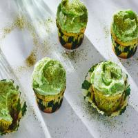 St. Patrick's Day Cupcakes with White Chocolate and Pistachios image