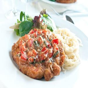 Bruschetta Pork Chops with Basil for Two image