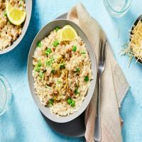 Sausage and Spring Pea Risotto with Lemon and Parmesan_image