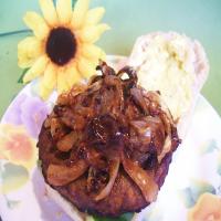 Open-Face Veg Burgers With Sauteed Onions image