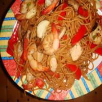 Ginger Chicken & Shrimp Stir-Fry With Sesame Noodles image