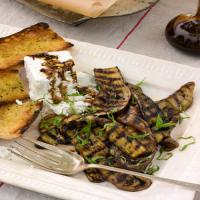 Grilled Eggplant with Balsamic Vinegar, Feta, and Grilled Baguette_image