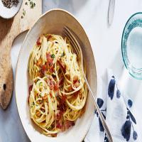 Bacon Pasta with Cheese Sauce and Thyme image