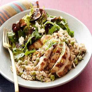Creamy Lemon-Pepper Orzo with Chicken and Fig Salad_image