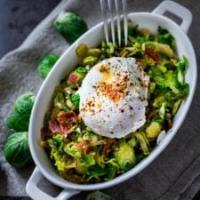 Brussel Sprout Hash w/ Soft Poached Eggs and Aleppo Chili Pepper_image