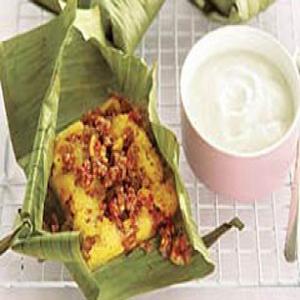 Beef 'n Cornbread Wrapped in Banana Leaves image
