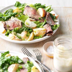 Caesar Salad with Grilled Steak and Potatoes_image