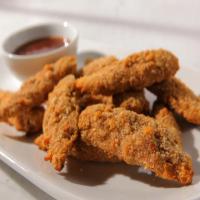 Crouton Crushed Chicken Tenders with Orange Barbeque Sauce_image