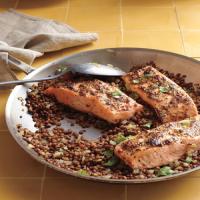 Mustard-Glazed Salmon with Lentils image