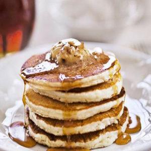Sour-Cream Pancakes with Maple-Pecan Butter_image