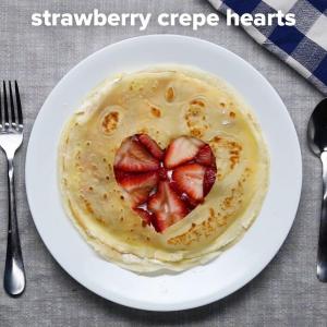 Strawberry Crepe Hearts Recipe by Tasty_image
