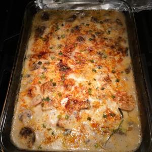 Baked Red Snapper with Shrimp and Mushrooms_image