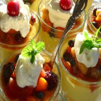 Fresh Fruit and Warm Vanilla Pudding Custard Parfaits image