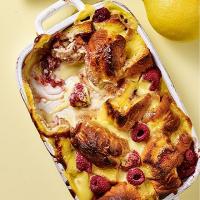 Lemon & raspberry doughnut pudding image