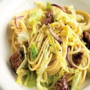 Spaghetti with Sweet Sausage and Cabbage_image