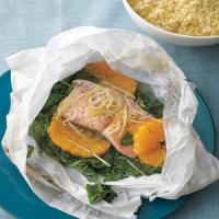 Salmon and Spinach in Parchment image