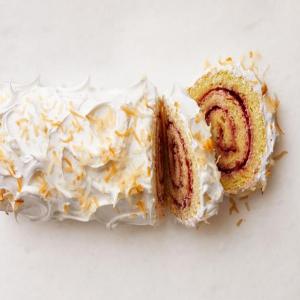 Coconut-Red Currant Cake Roll_image