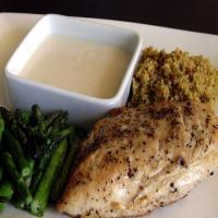 Roast Chicken With Asparagus and Tahini Sauce_image