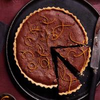 Chocolate orange brownie tart image