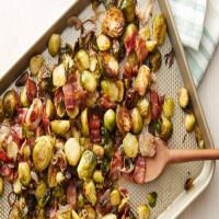 Sheet-Pan Roasted Brussels Sprouts, Bacon and Shallots_image