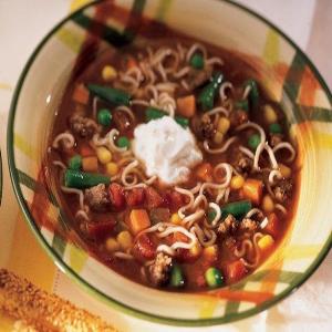 Zesty Beef and Noodle Vegetable Soup_image