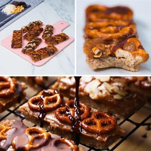 Salted-Caramel Pretzel, Almond And Cacao Bars Recipe by Tasty_image