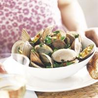 Steamed Clams with Cilantro and Red Pepper image