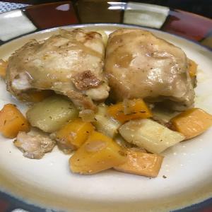 Cider Chicken Thighs with Parsnips & Squash_image