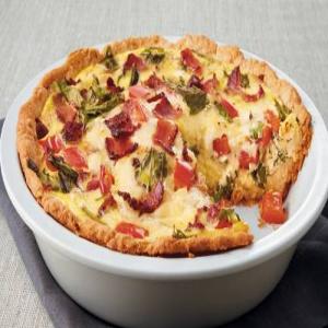 Bacon and Greens Quiche image
