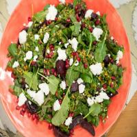 Roasted Beet and Beet Green Salad with Warm Pistachio Salsa Verde image
