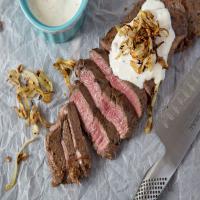 Smothered Flat Iron Steak in a Parmesan Pepper Sauce image