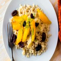 Fennel and Orange Salad With Black Olives on a Bed of Couscous_image
