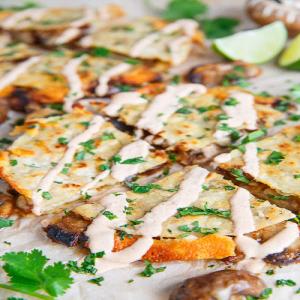 Mushroom Quesadillas with Chipotle Crema Recipe_image
