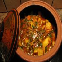 Bulgarian Guvech- Vegetable Casserole With Meat in a Clay Pot -_image