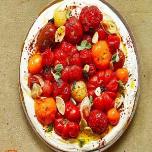 Roasted tomatoes & creamy tahini yogurt image