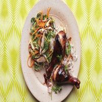 Hoisin-and-Chili-Glazed Chicken Drumsticks with Slaw image