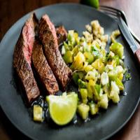 Grilled Chile Flank Steak With Salsa image