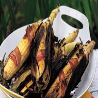Grilled Corn on the Cob Wrapped with Bacon_image