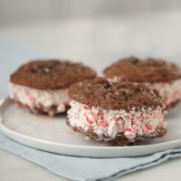 Double Chocolate and Peppermint Ice Cream Sandwich Cookies image