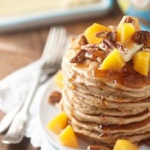 Peach Pecan Pancakes_image
