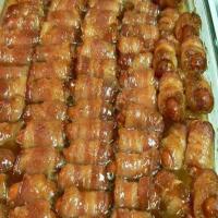 BACON WRAPPED SMOKIES WITH BROWN SUGAR AND BUTTER_image